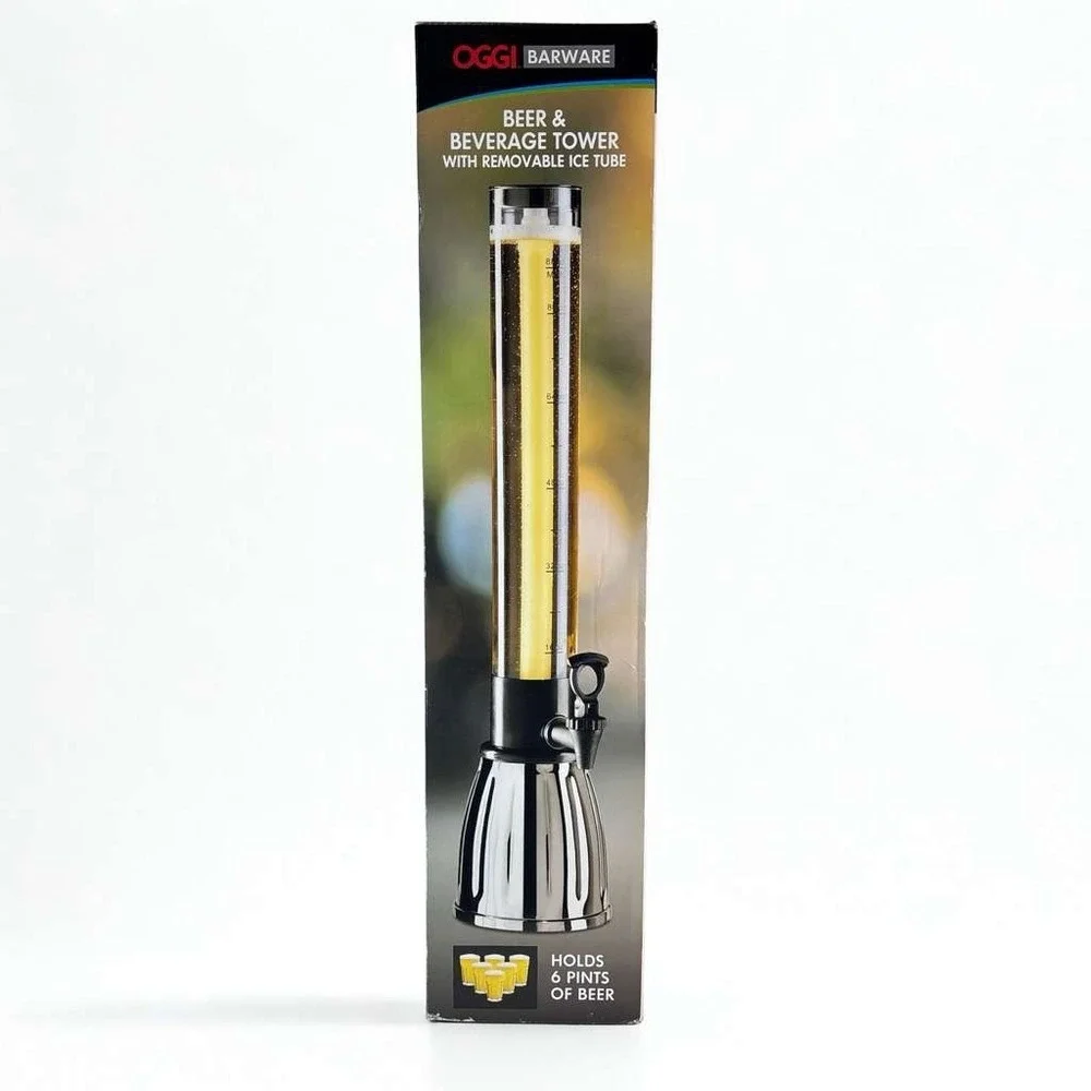 Oggi‎ Beer Beverage Tower w/ EZ-Pour Spigot & Ice Tube 88oz